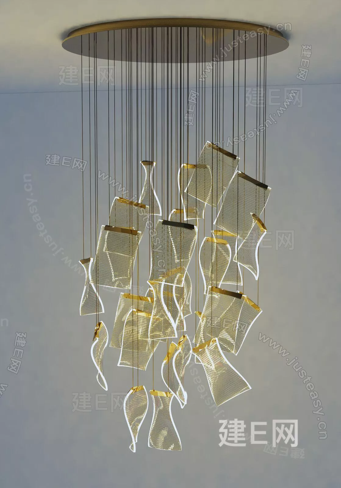 MODERN CHANDELIER - SKETCHUP 3D MODEL - ENSCAPE - 110444570