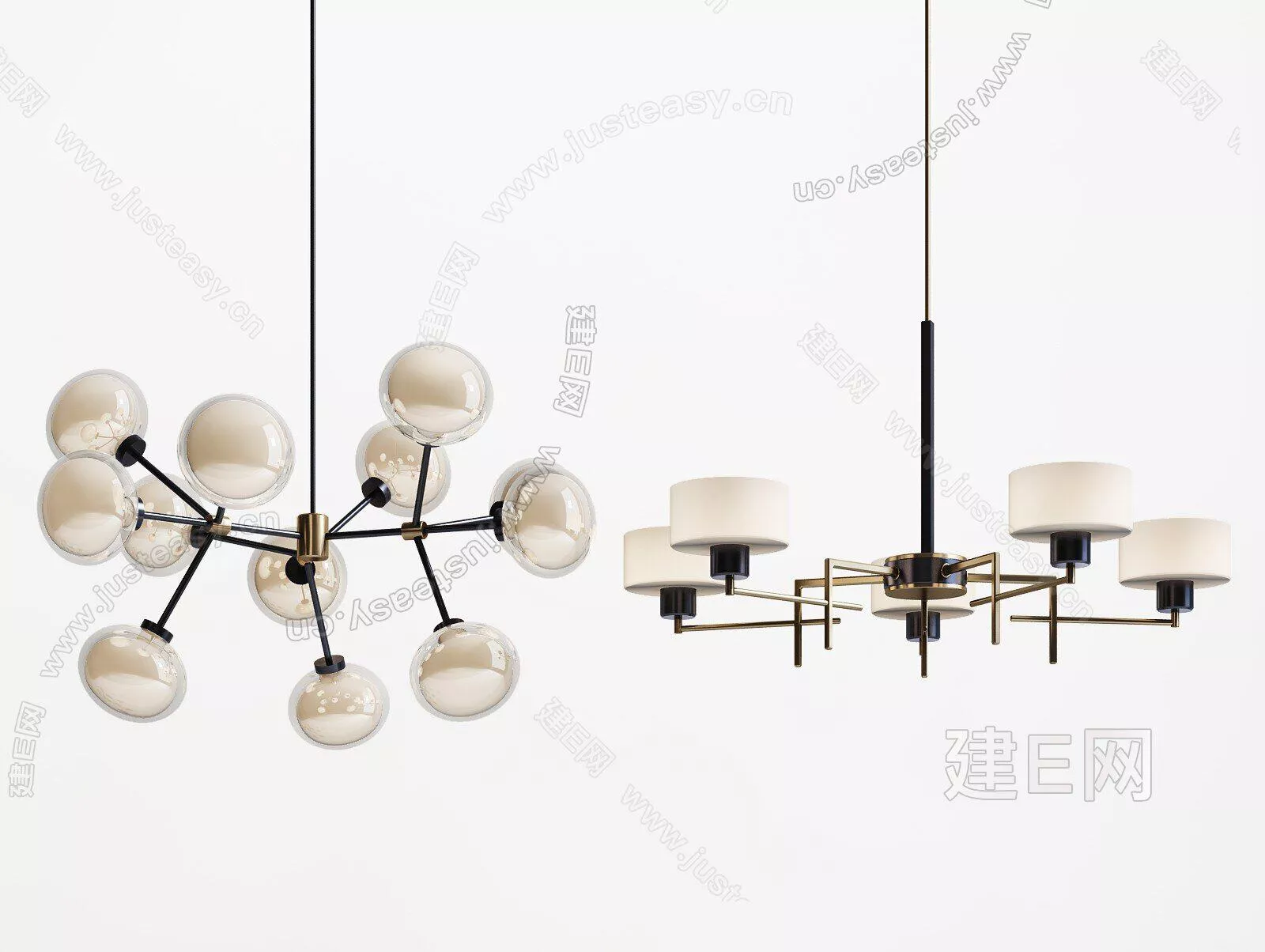 MODERN CHANDELIER - SKETCHUP 3D MODEL - ENSCAPE - 111168815