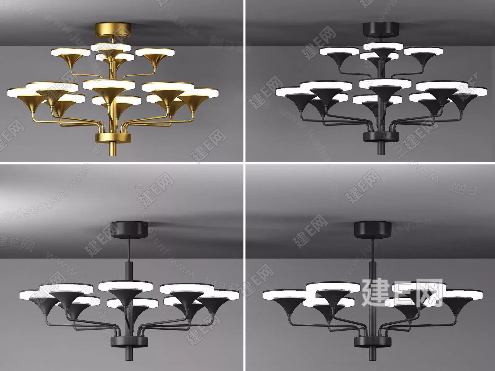 MODERN CHANDELIER - SKETCHUP 3D MODEL - ENSCAPE - 111168983