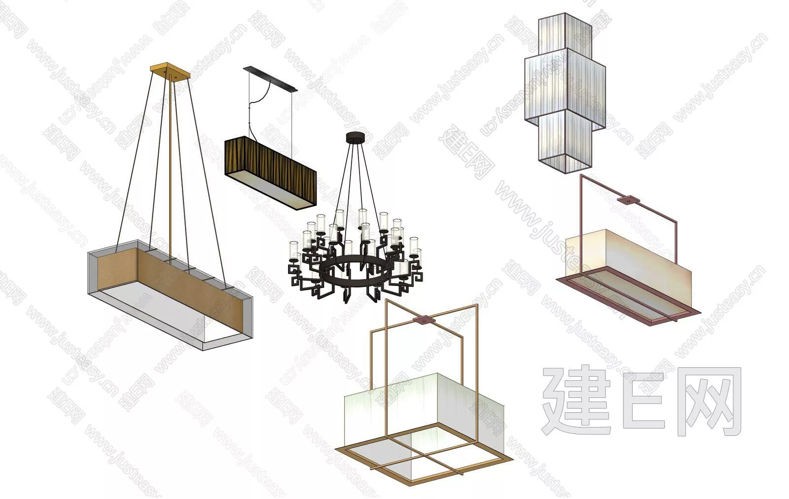 MODERN CHANDELIER - SKETCHUP 3D MODEL - ENSCAPE - 111362325