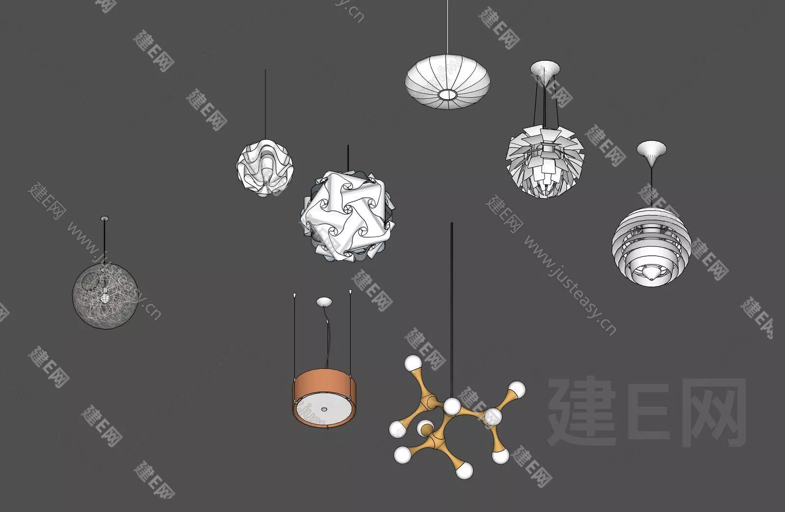 MODERN CHANDELIER - SKETCHUP 3D MODEL - ENSCAPE - 111362373