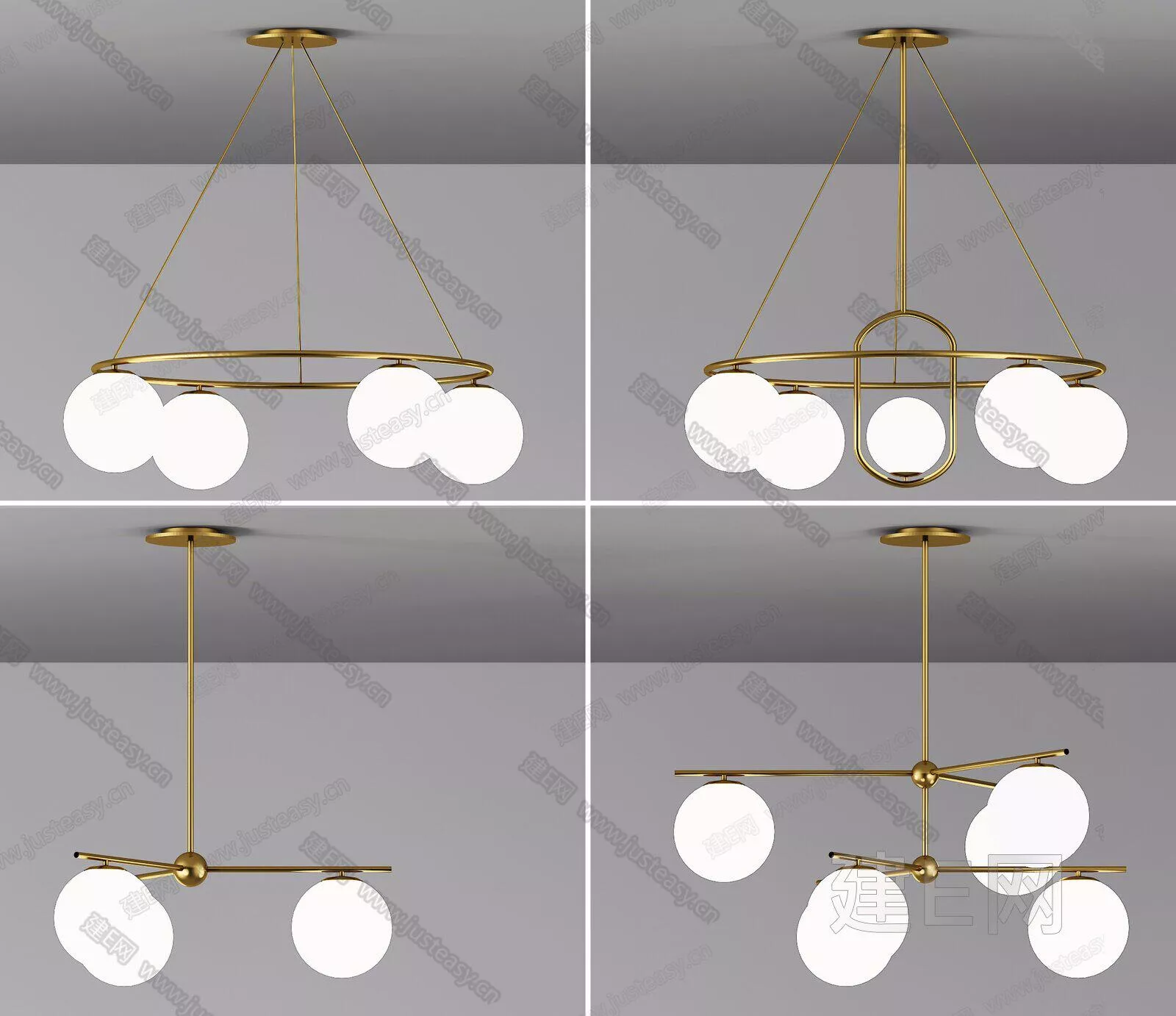 MODERN CHANDELIER - SKETCHUP 3D MODEL - ENSCAPE - 111365521