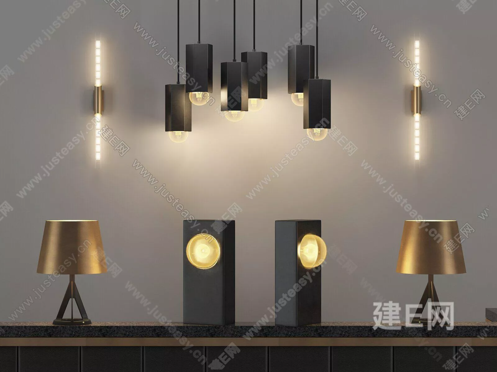 MODERN CHANDELIER - SKETCHUP 3D MODEL - ENSCAPE - 111562203