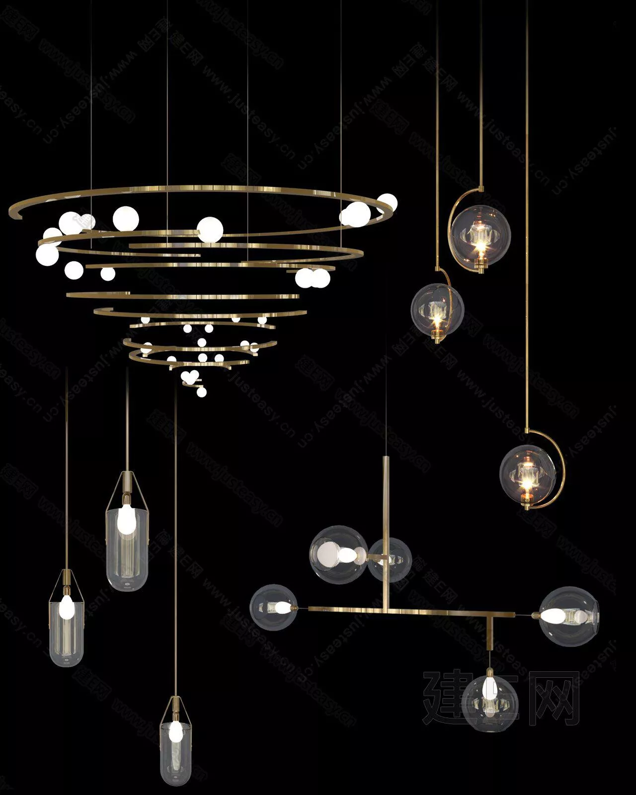 MODERN CHANDELIER - SKETCHUP 3D MODEL - ENSCAPE - 111562230