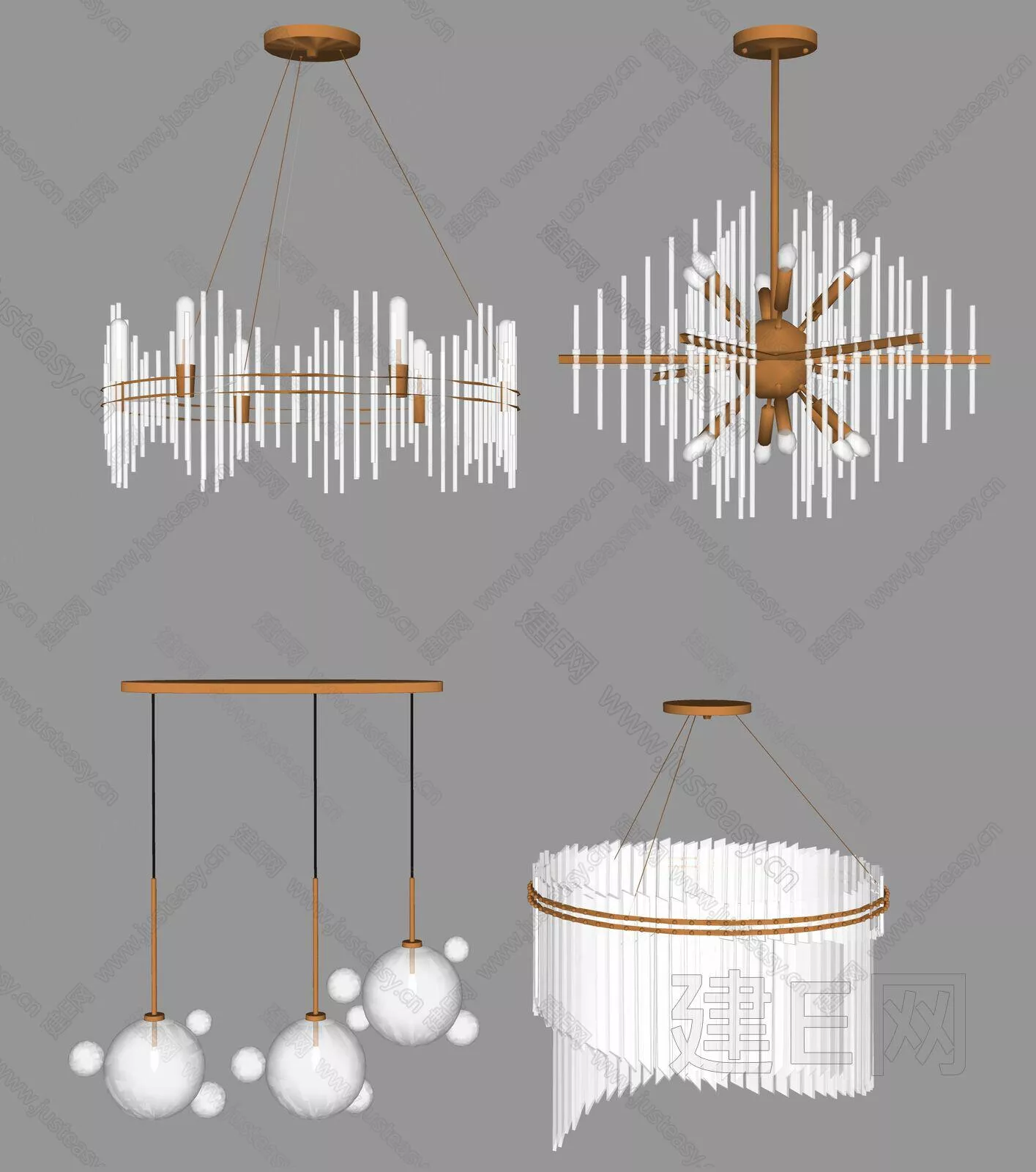 MODERN CHANDELIER - SKETCHUP 3D MODEL - ENSCAPE - 111624529