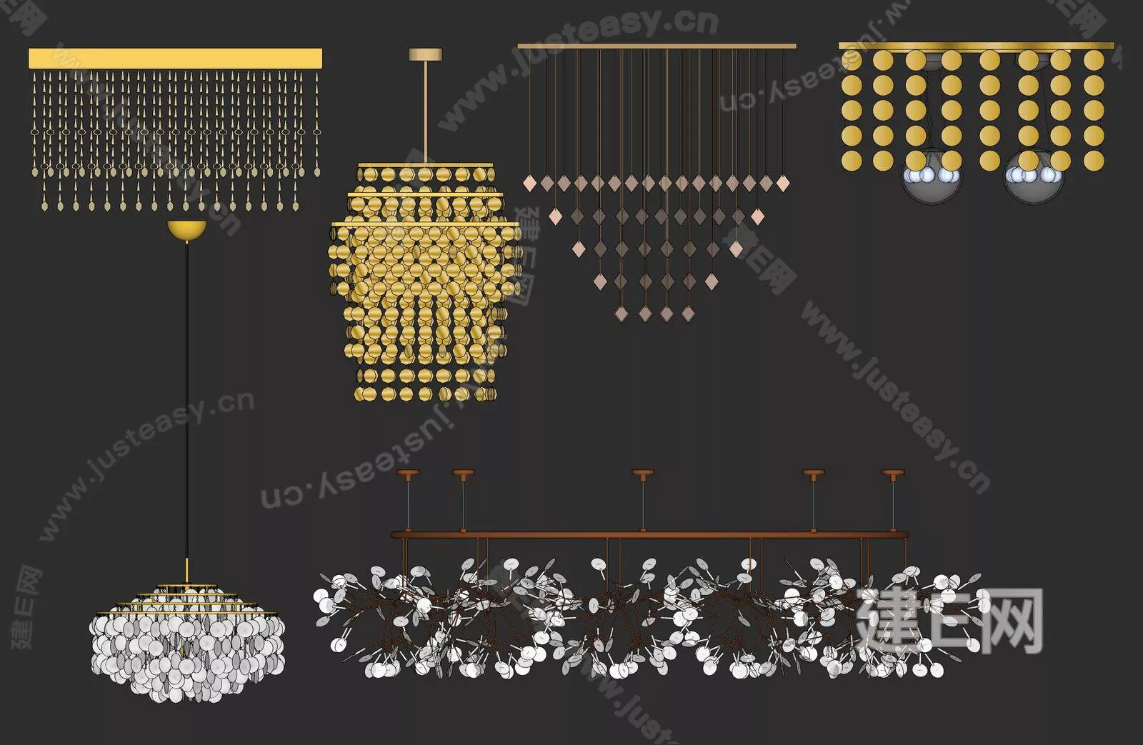 MODERN CHANDELIER - SKETCHUP 3D MODEL - ENSCAPE - 111624668