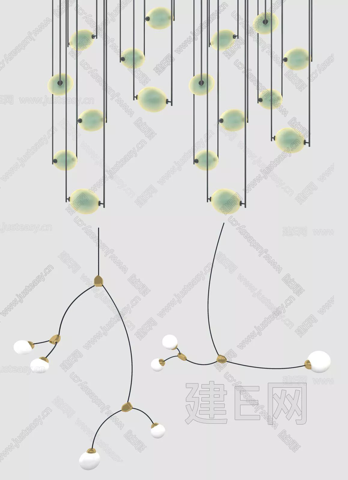 MODERN CHANDELIER - SKETCHUP 3D MODEL - ENSCAPE - 111693104