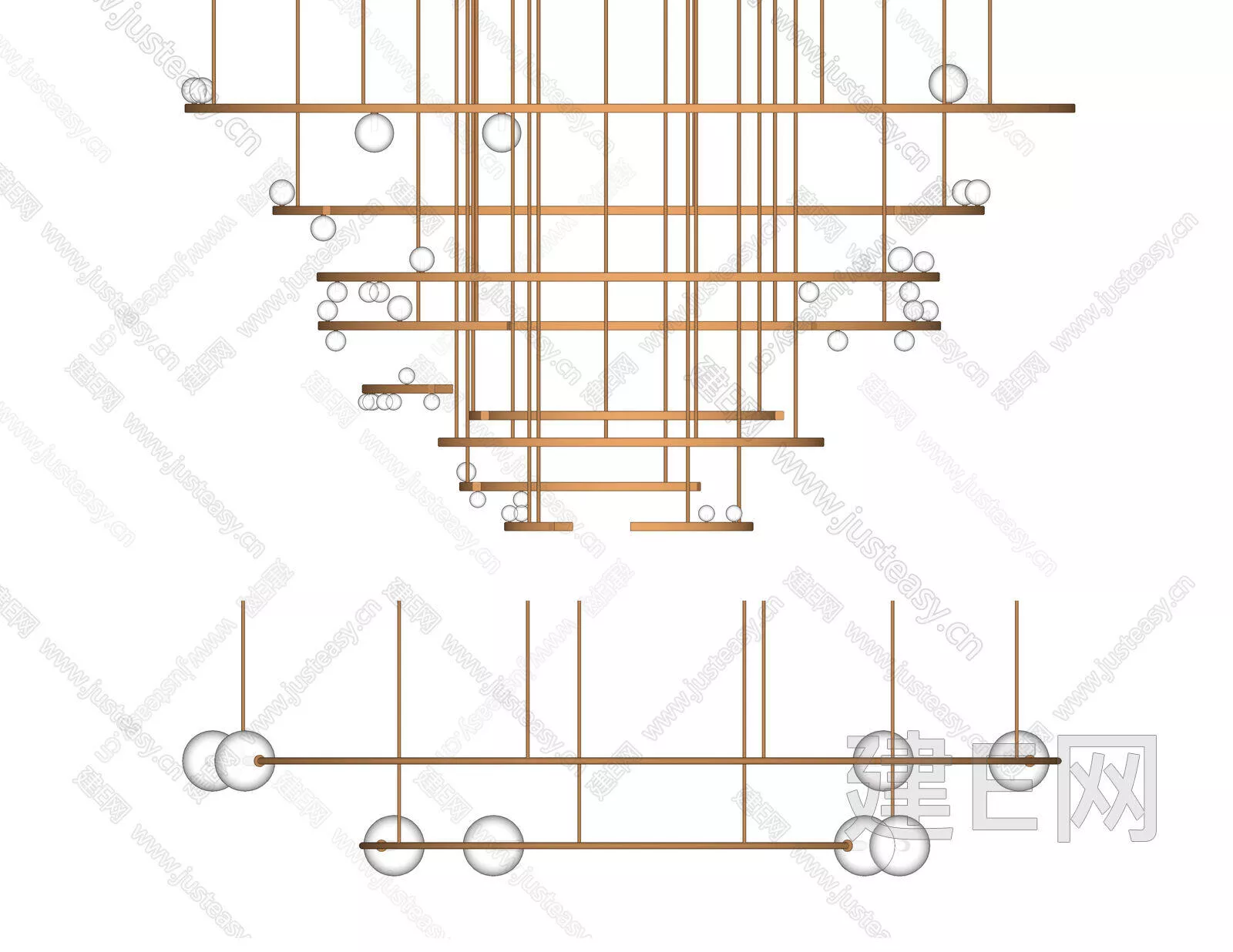 MODERN CHANDELIER - SKETCHUP 3D MODEL - ENSCAPE - 111755772