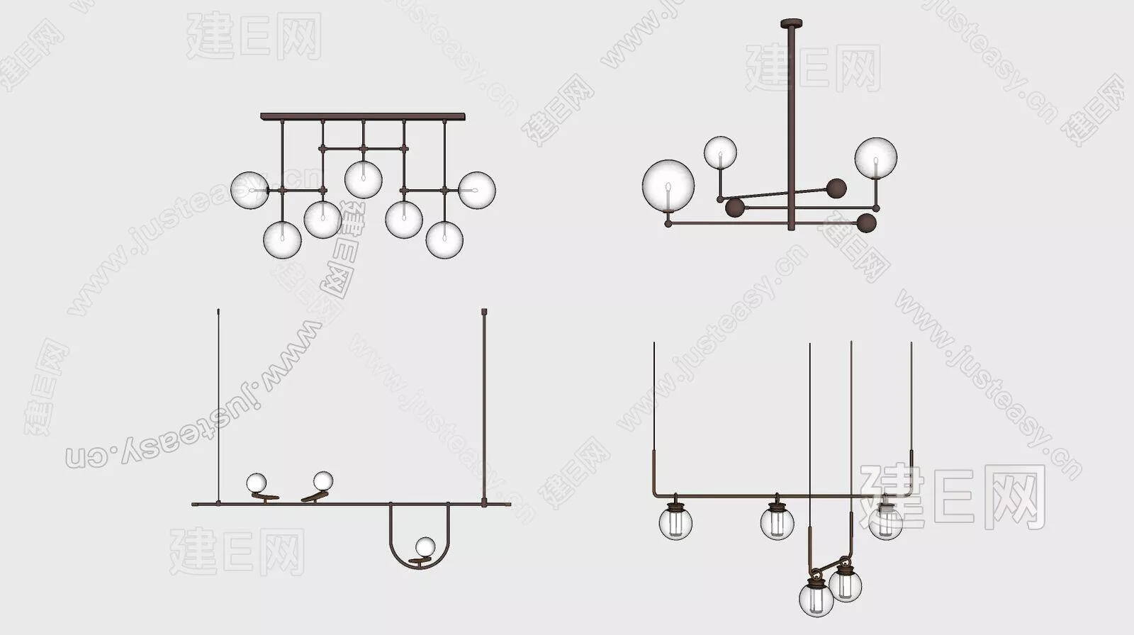 MODERN CHANDELIER - SKETCHUP 3D MODEL - ENSCAPE - 112214280