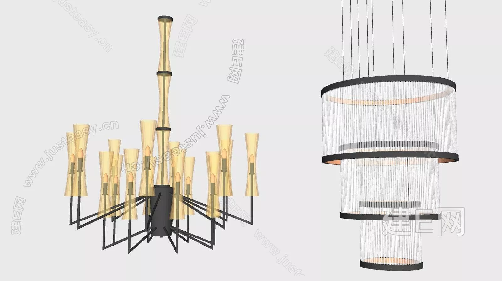 MODERN CHANDELIER - SKETCHUP 3D MODEL - ENSCAPE - 112214283