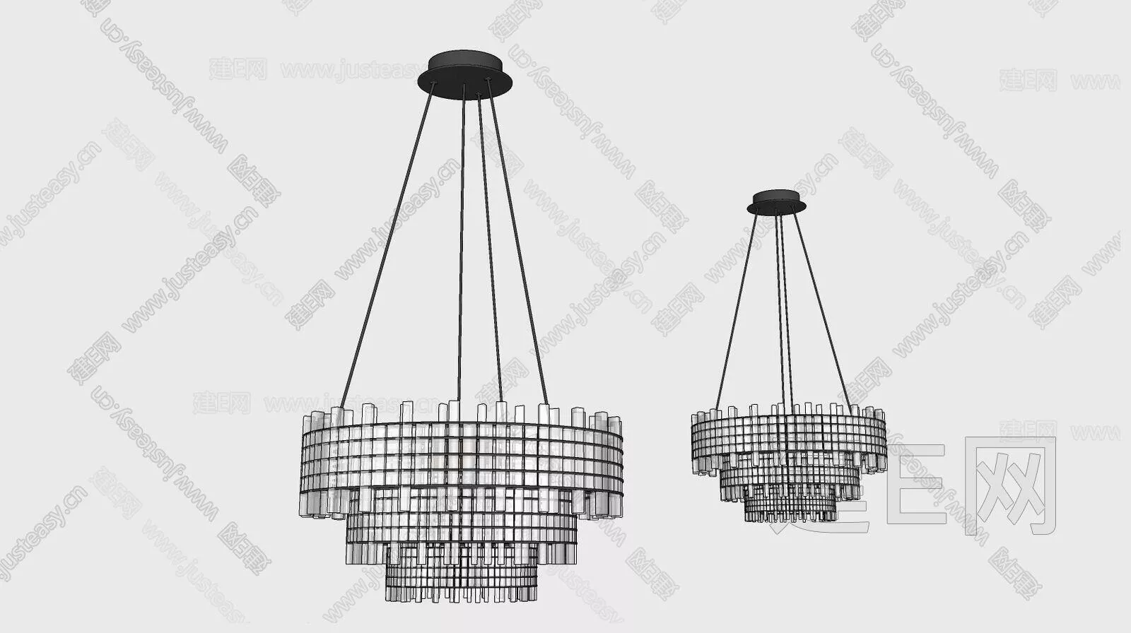 MODERN CHANDELIER - SKETCHUP 3D MODEL - ENSCAPE - 112214299