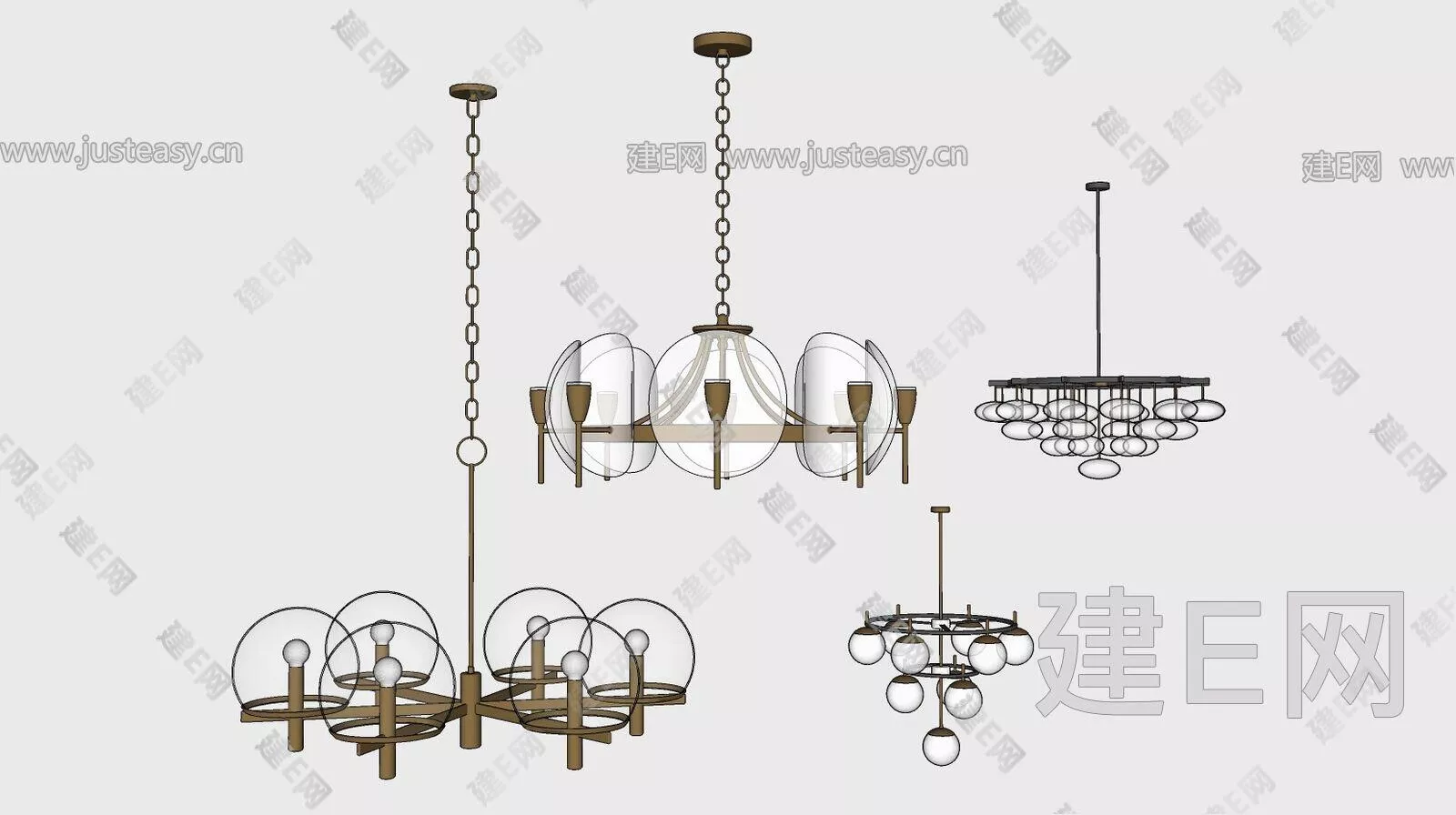 MODERN CHANDELIER - SKETCHUP 3D MODEL - ENSCAPE - 112214347