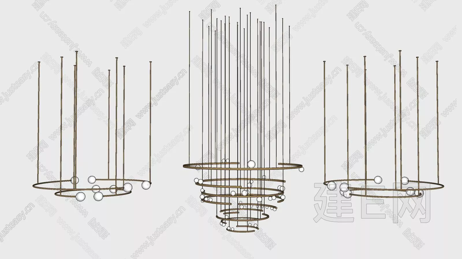 MODERN CHANDELIER - SKETCHUP 3D MODEL - ENSCAPE - 112214395