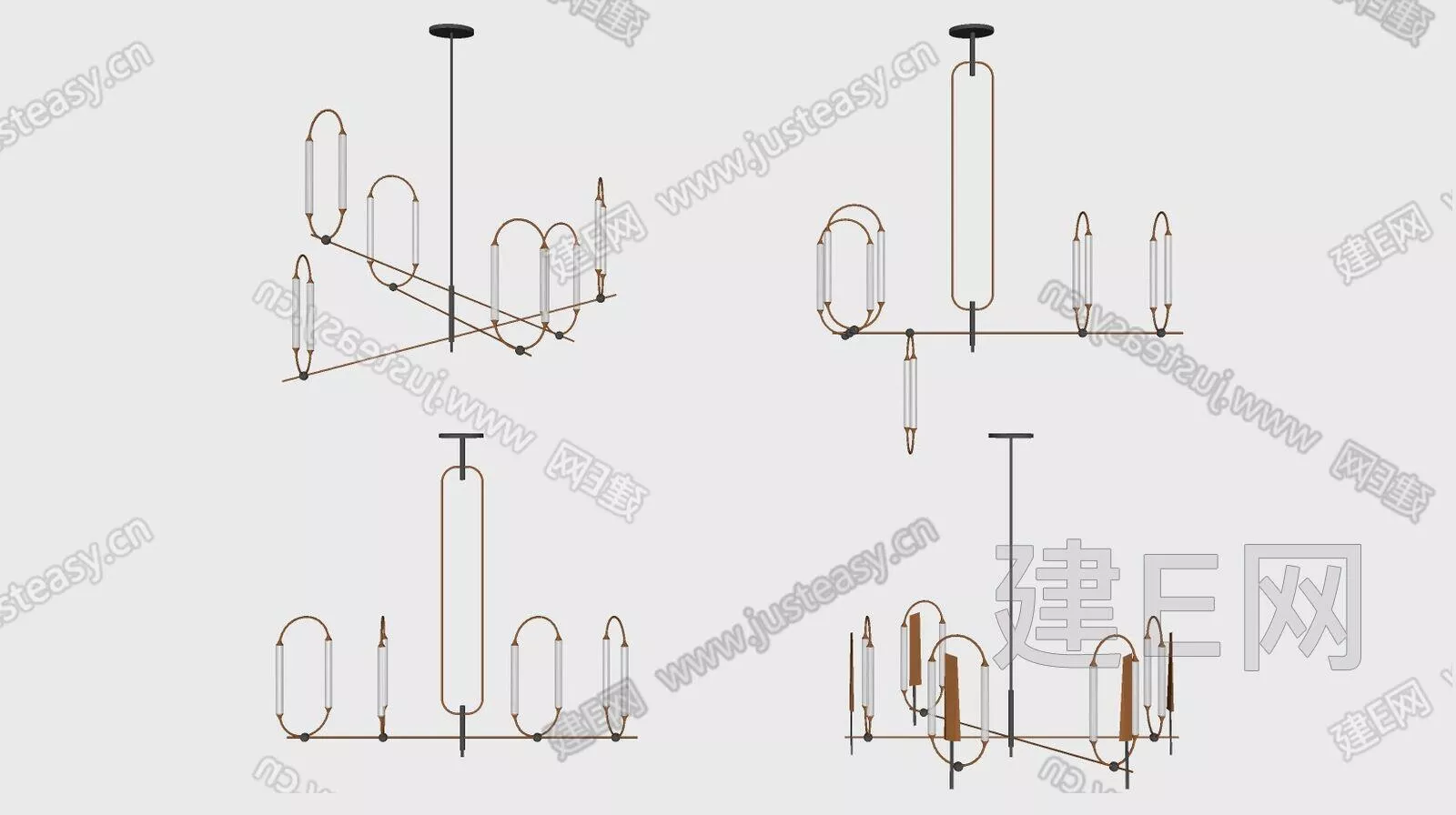 MODERN CHANDELIER - SKETCHUP 3D MODEL - ENSCAPE - 112214427