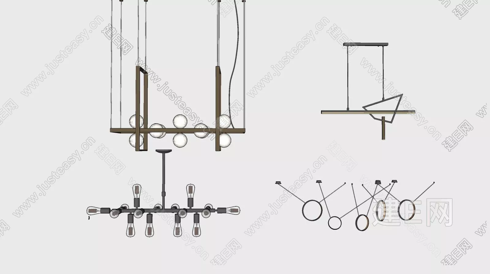 MODERN CHANDELIER - SKETCHUP 3D MODEL - ENSCAPE - 112214429