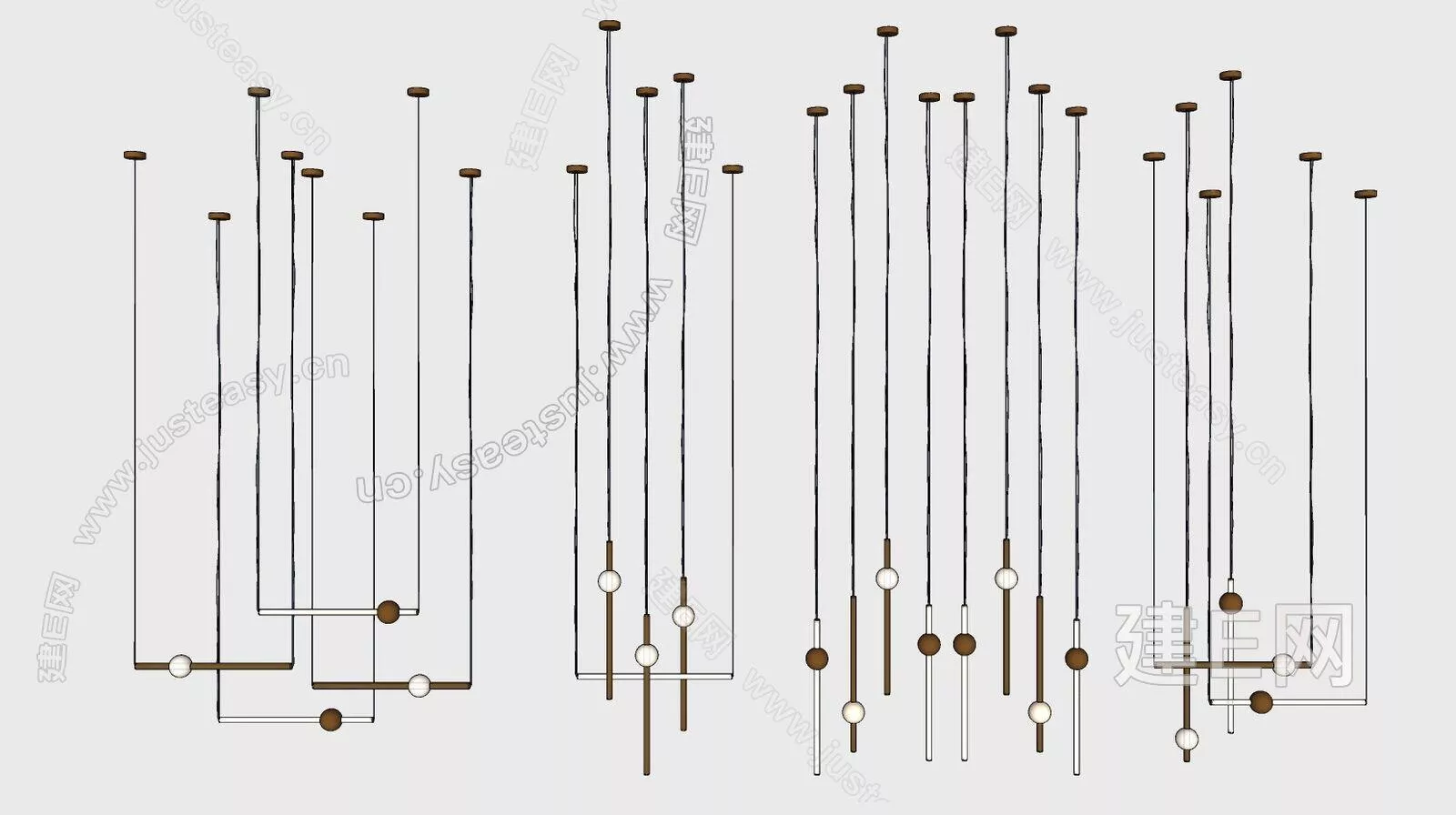 MODERN CHANDELIER - SKETCHUP 3D MODEL - ENSCAPE - 112214461