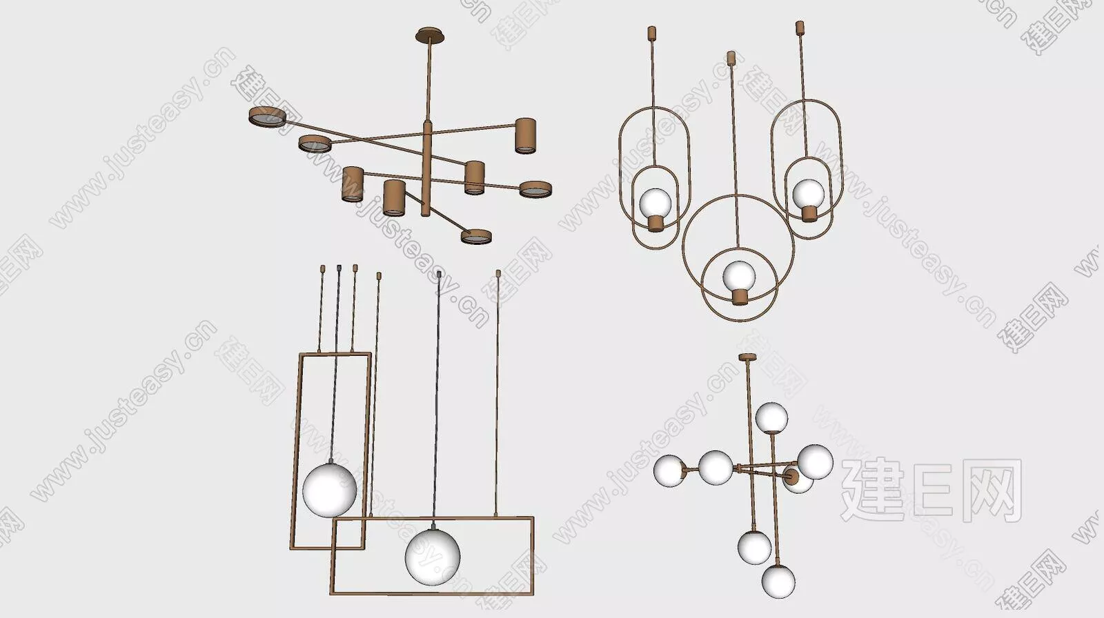 MODERN CHANDELIER - SKETCHUP 3D MODEL - ENSCAPE - 112214509