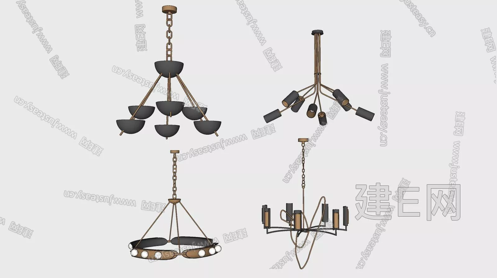 MODERN CHANDELIER - SKETCHUP 3D MODEL - ENSCAPE - 112214525