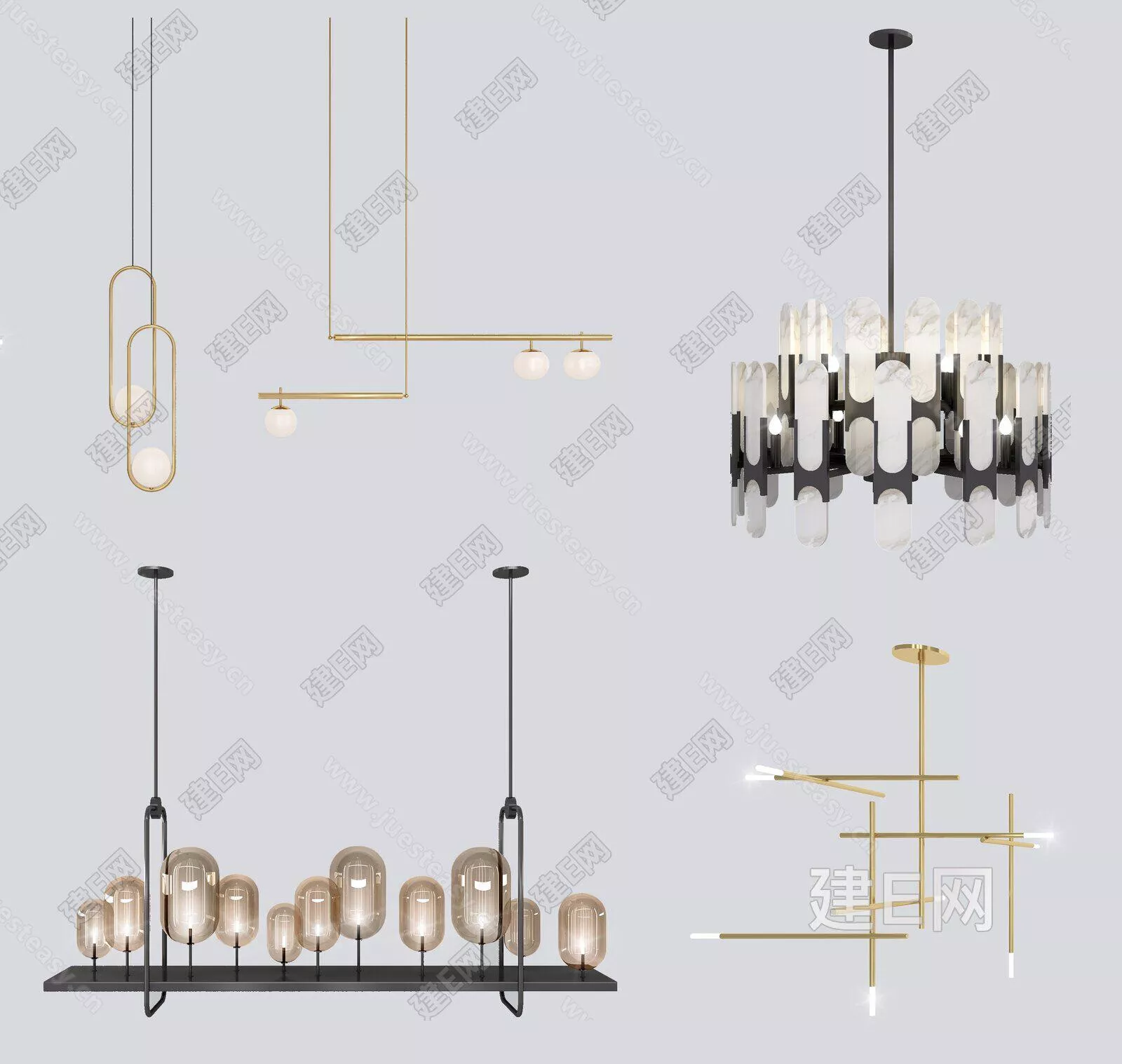 MODERN CHANDELIER - SKETCHUP 3D MODEL - ENSCAPE - 112217350