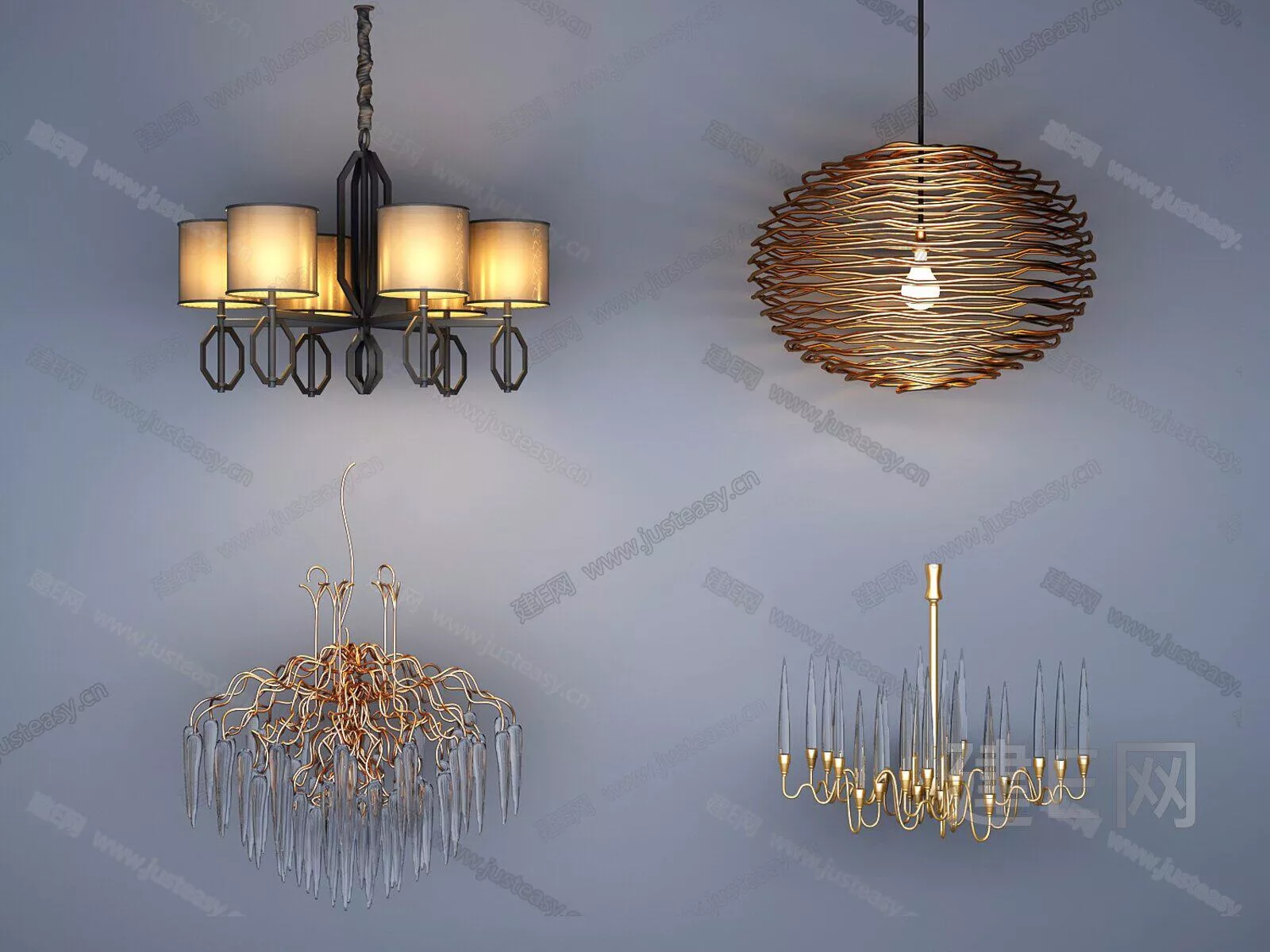 MODERN CHANDELIER - SKETCHUP 3D MODEL - ENSCAPE - 112217502