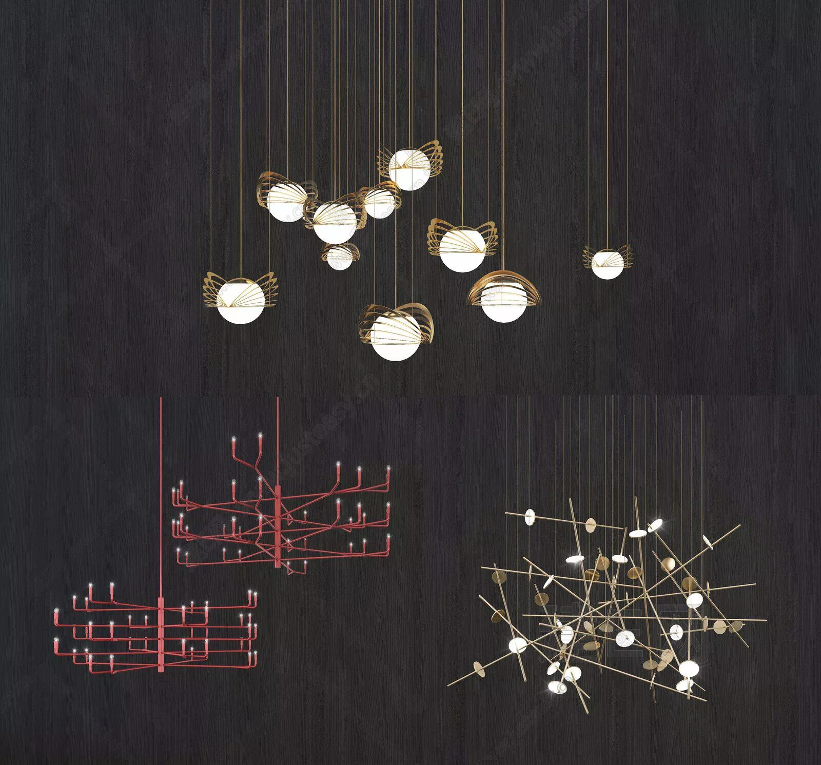 MODERN CHANDELIER - SKETCHUP 3D MODEL - ENSCAPE - 112217560