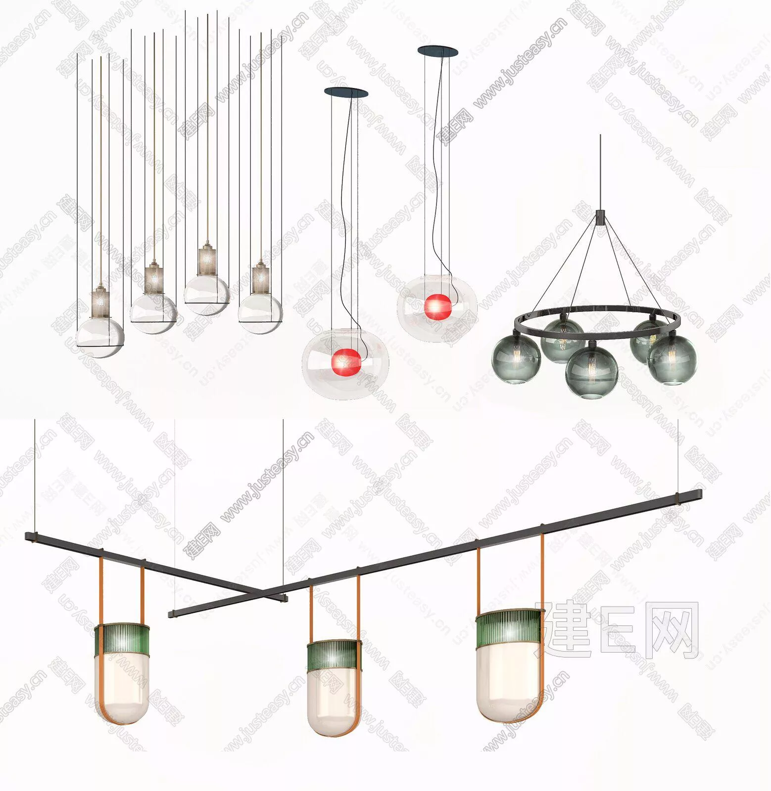 MODERN CHANDELIER - SKETCHUP 3D MODEL - ENSCAPE - 112283003