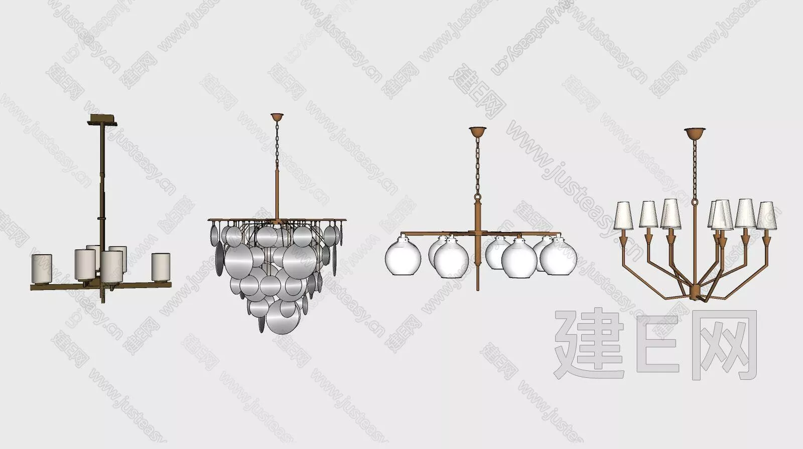 MODERN CHANDELIER - SKETCHUP 3D MODEL - ENSCAPE - 112542015