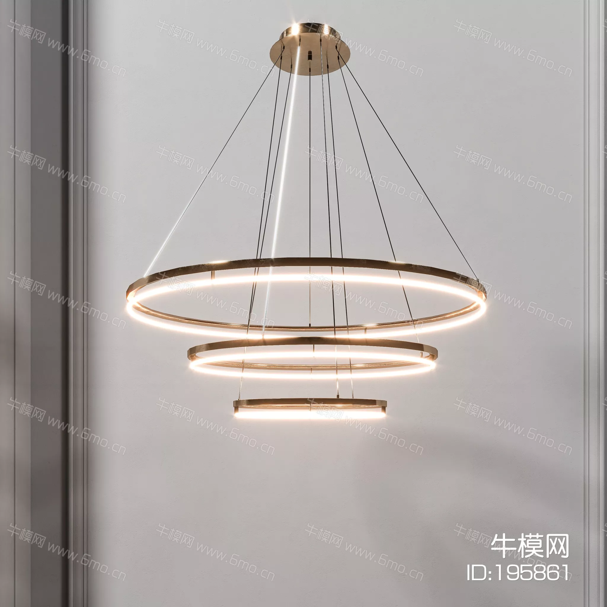 MODERN CHANDELIER - SKETCHUP 3D MODEL - ENSCAPE - 195861