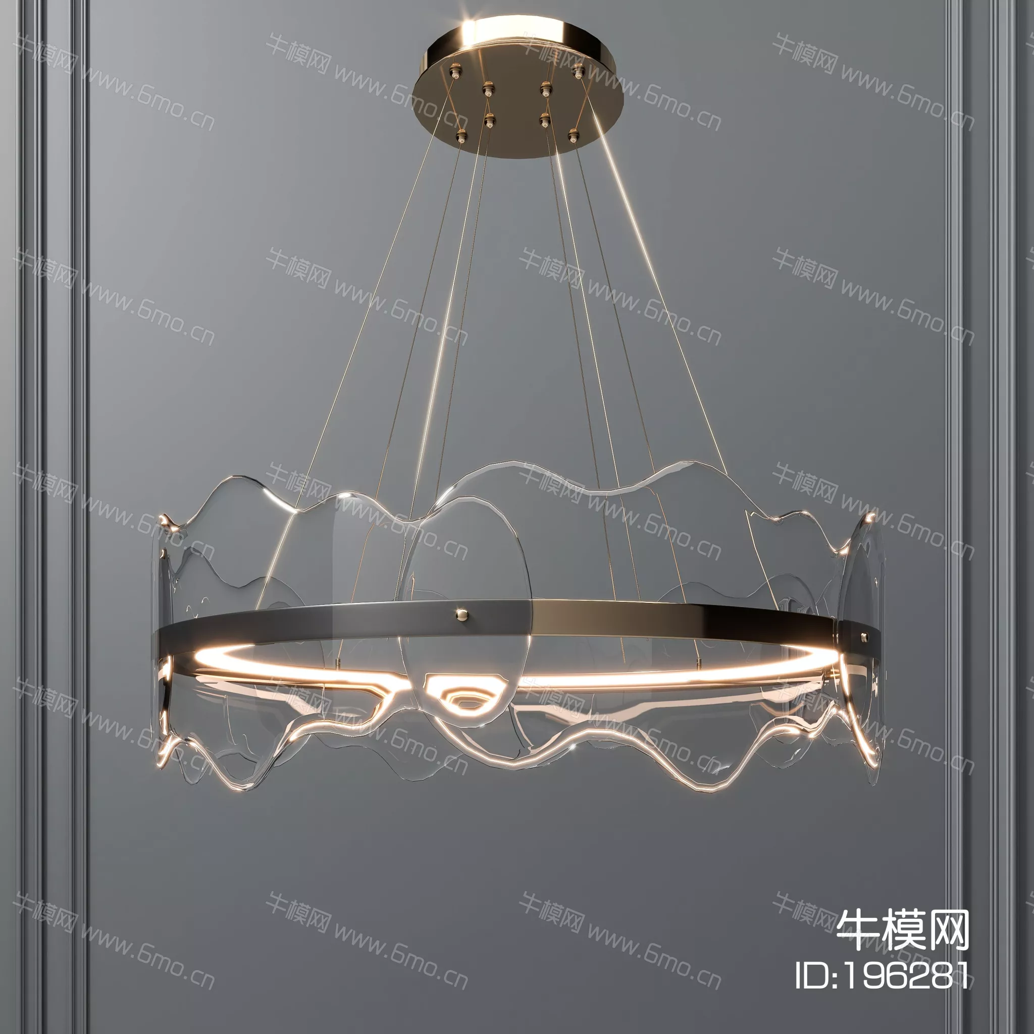 MODERN CHANDELIER - SKETCHUP 3D MODEL - ENSCAPE - 196281