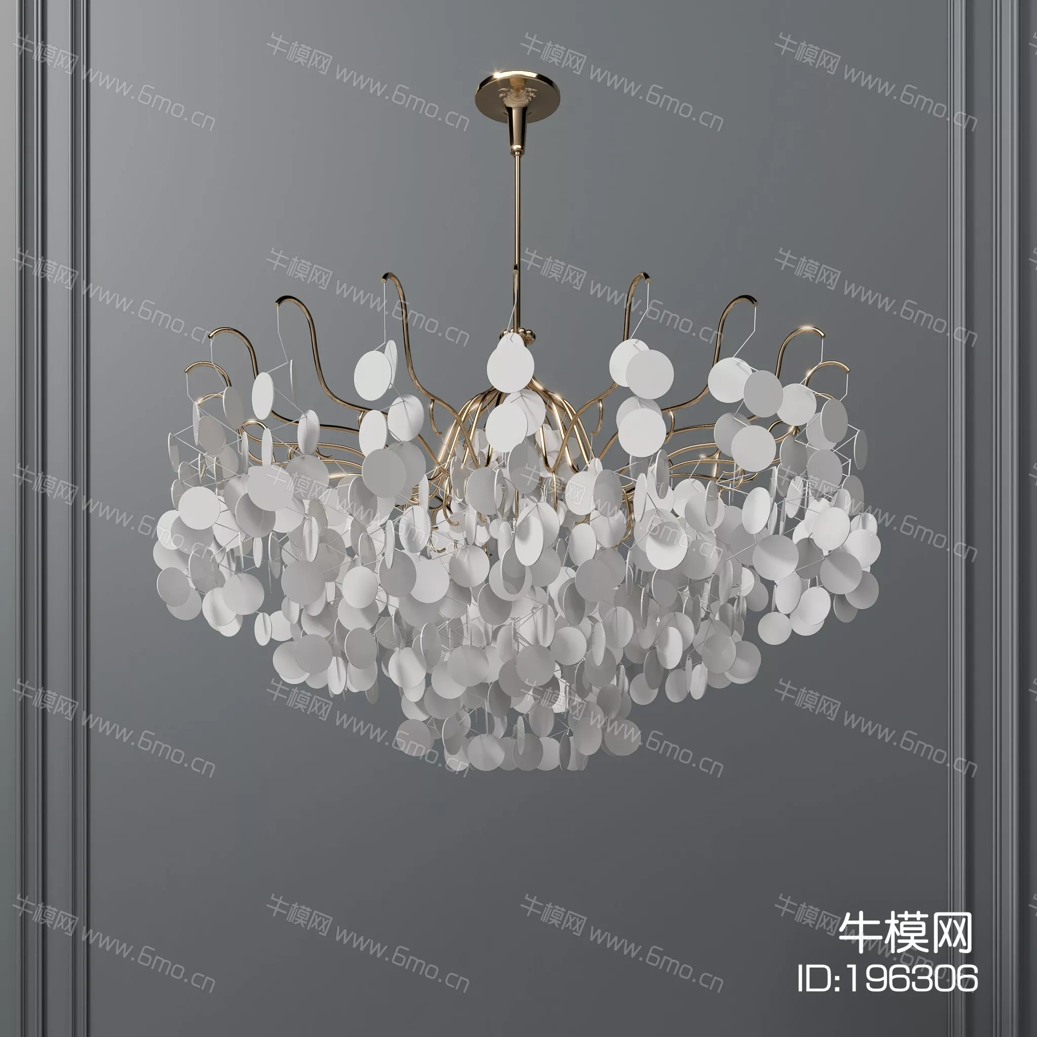 MODERN CHANDELIER - SKETCHUP 3D MODEL - ENSCAPE - 196306