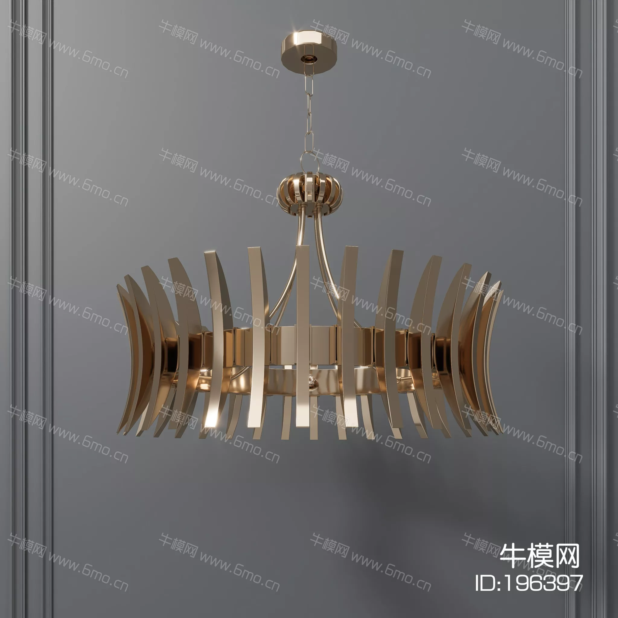 MODERN CHANDELIER - SKETCHUP 3D MODEL - ENSCAPE - 196397