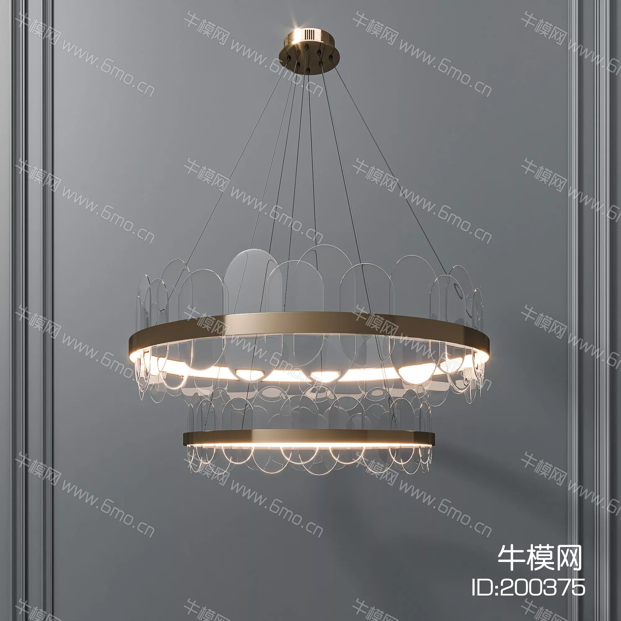 MODERN CHANDELIER - SKETCHUP 3D MODEL - ENSCAPE - 200375