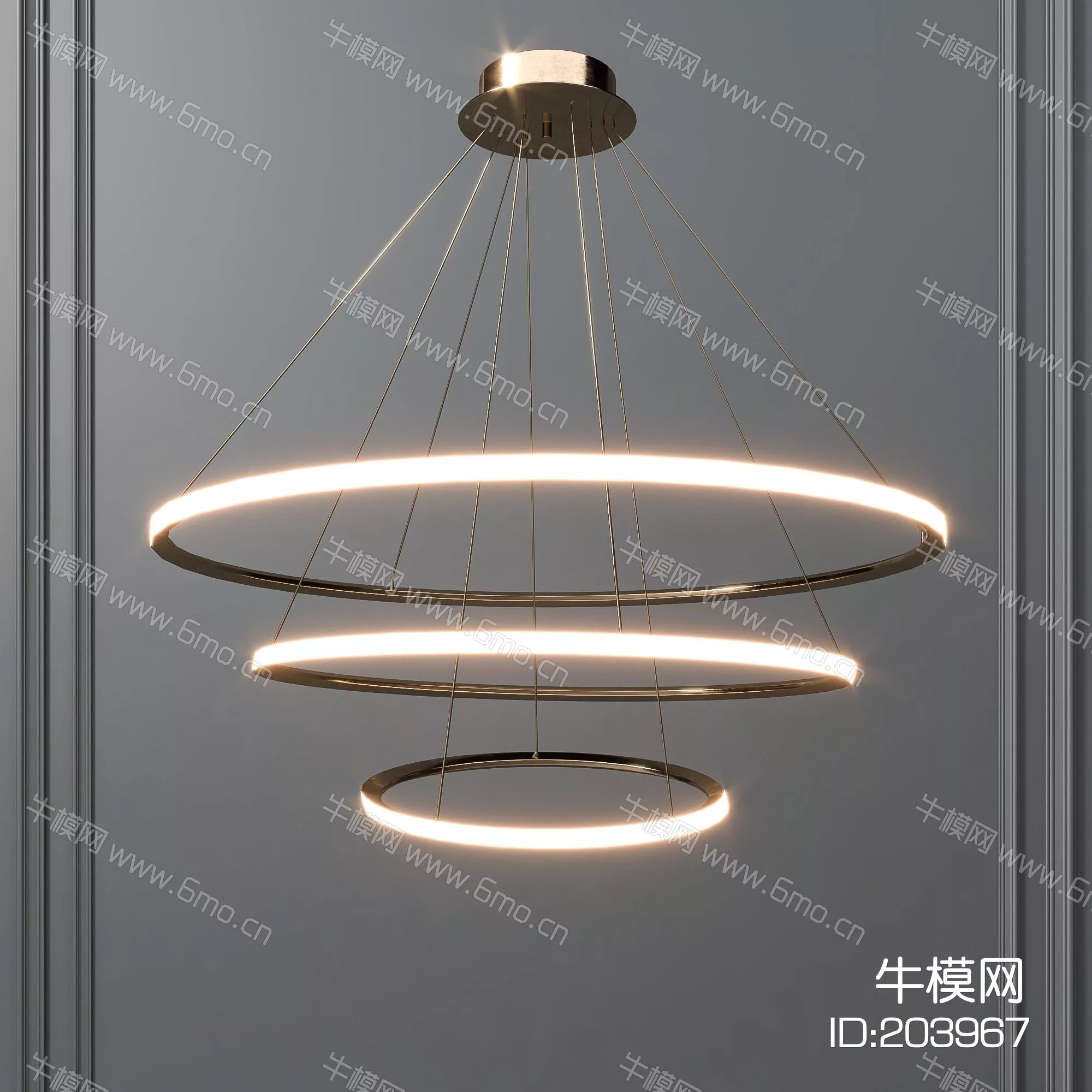 MODERN CHANDELIER - SKETCHUP 3D MODEL - ENSCAPE - 203967