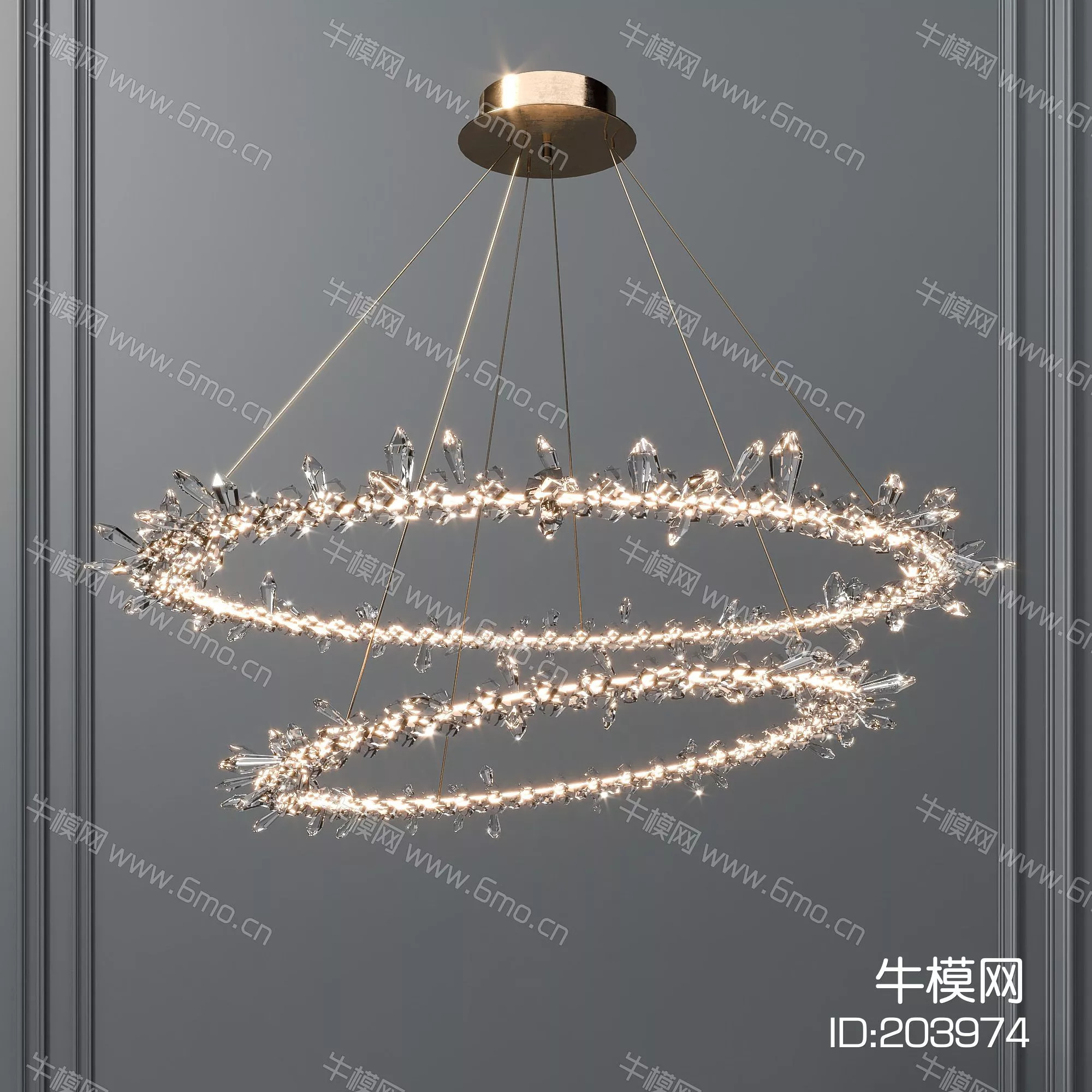 MODERN CHANDELIER - SKETCHUP 3D MODEL - ENSCAPE - 203974