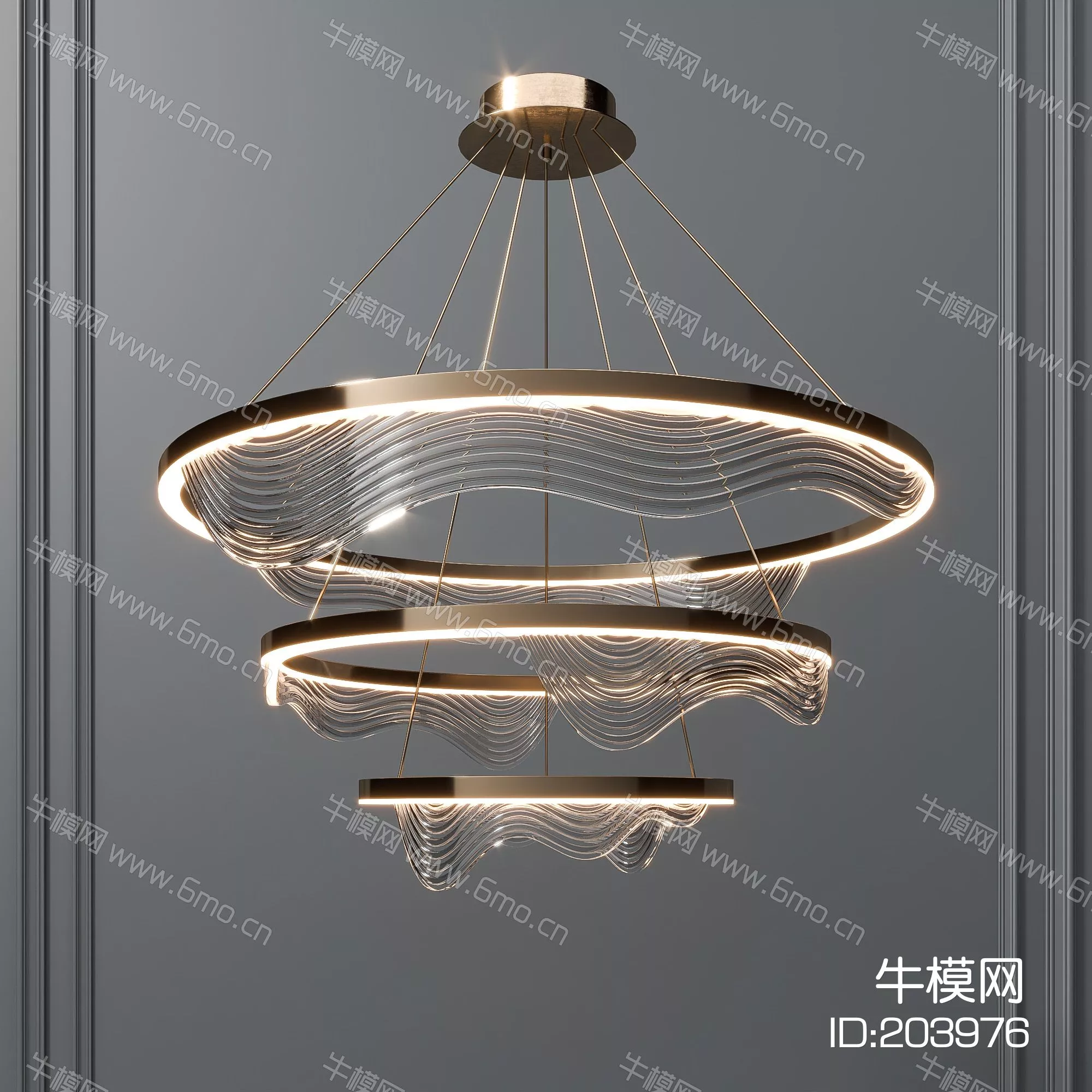 MODERN CHANDELIER - SKETCHUP 3D MODEL - ENSCAPE - 203976