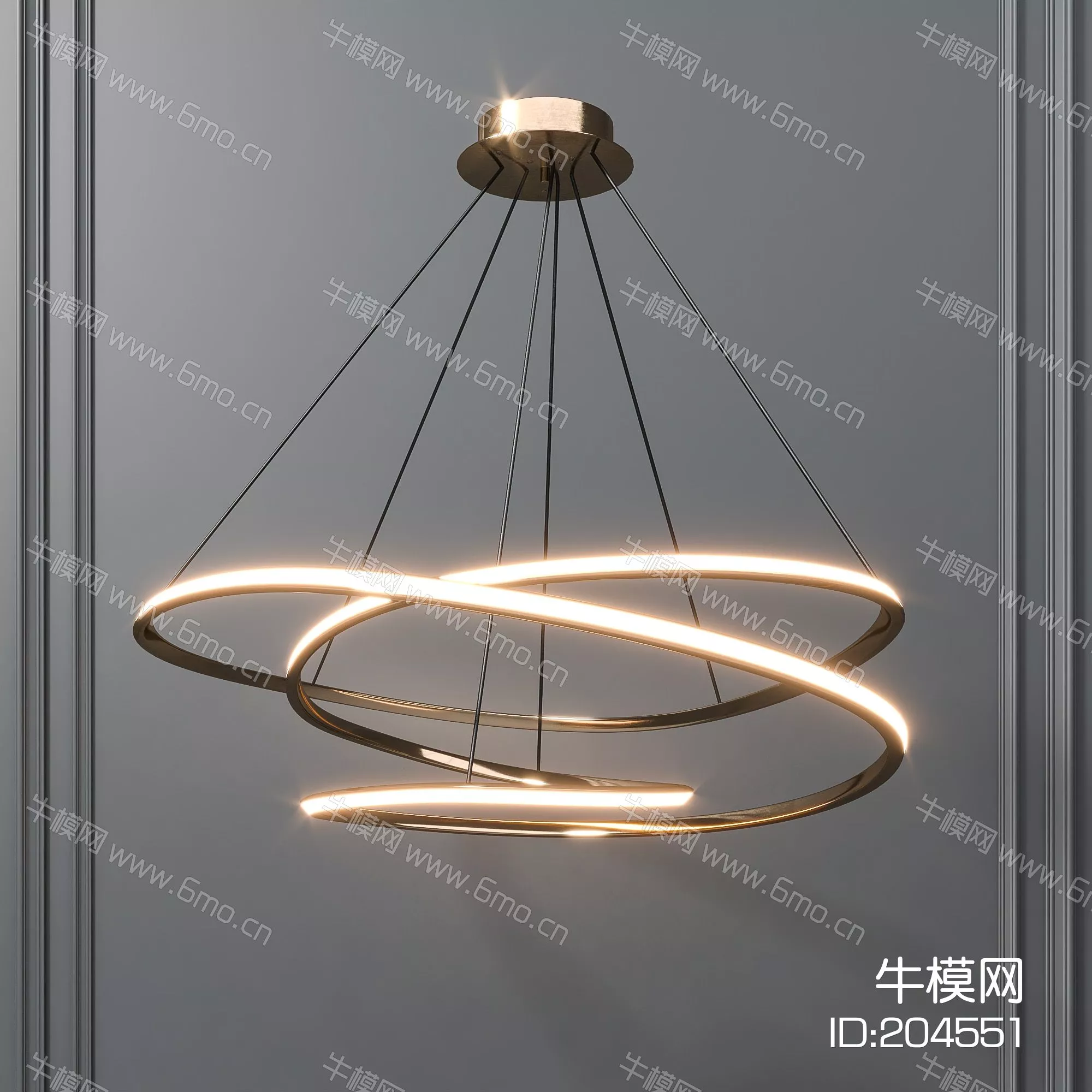 MODERN CHANDELIER - SKETCHUP 3D MODEL - ENSCAPE - 204551