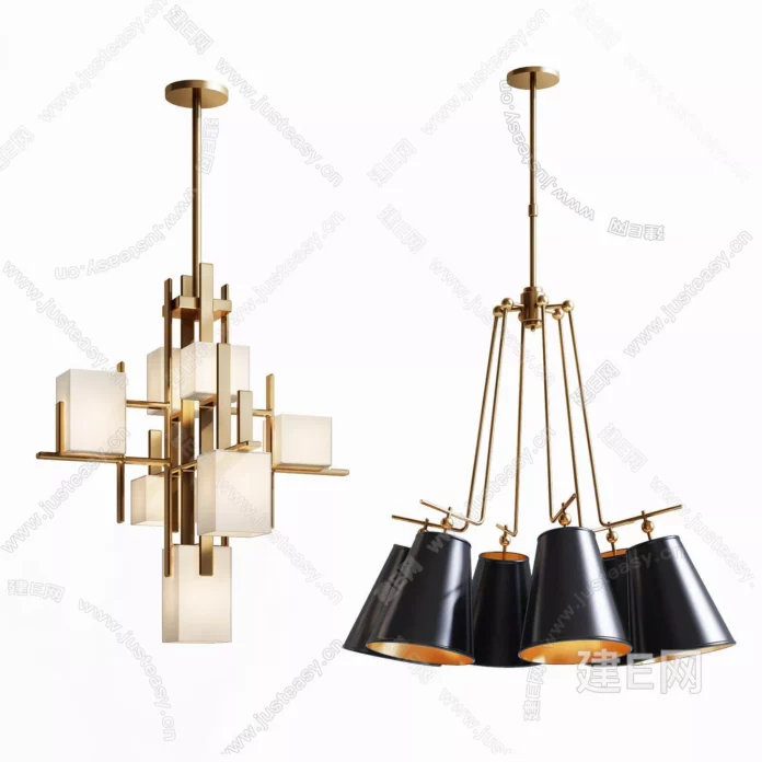 MODERN CHANDELIER - SKETCHUP 3D MODEL - ENSCAPE - ID03790