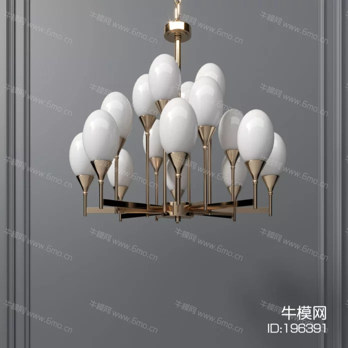 MODERN CHANDELIER - SKETCHUP 3D MODEL - ENSCAPE - ID03792