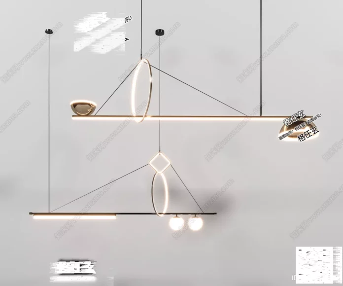 MODERN CHANDELIER - SKETCHUP 3D MODEL - VRAY OR ENSCAPE - ID03807