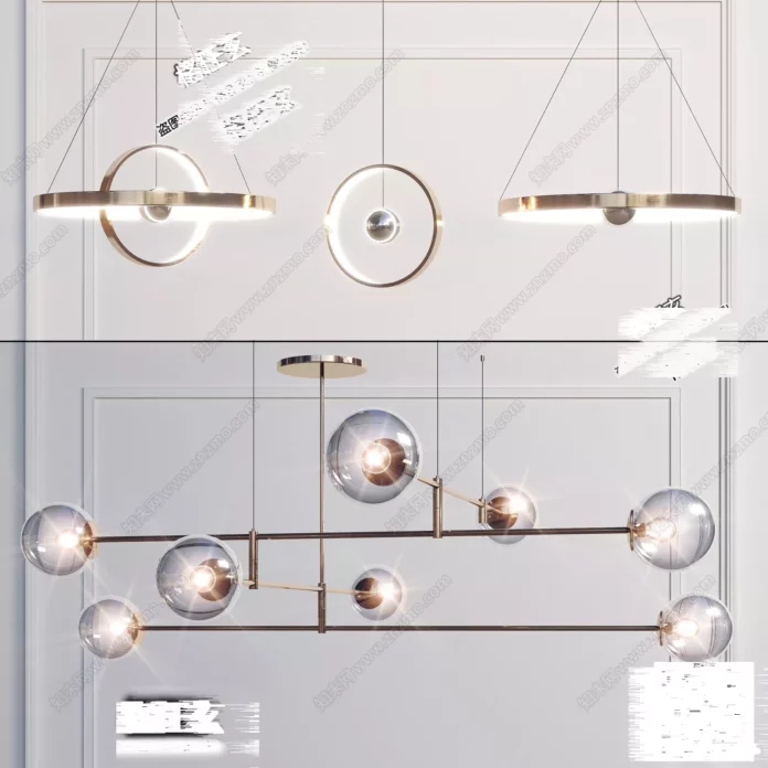 MODERN CHANDELIER - SKETCHUP 3D MODEL - VRAY OR ENSCAPE - ID03809