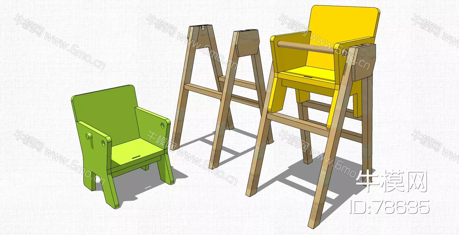 MODERN CHILDREN CHAIR - SKETCHUP 3D MODEL - ENSCAPE - 78635