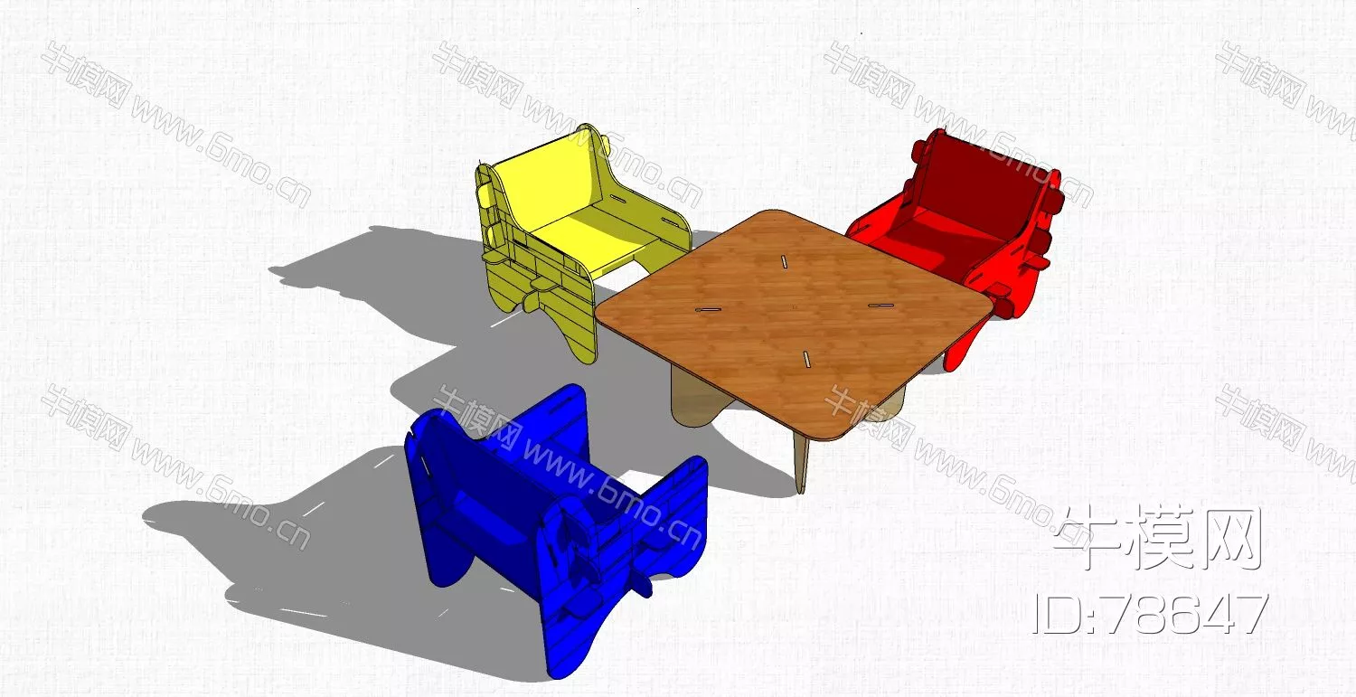 MODERN CHILDREN CHAIR - SKETCHUP 3D MODEL - ENSCAPE - 78647