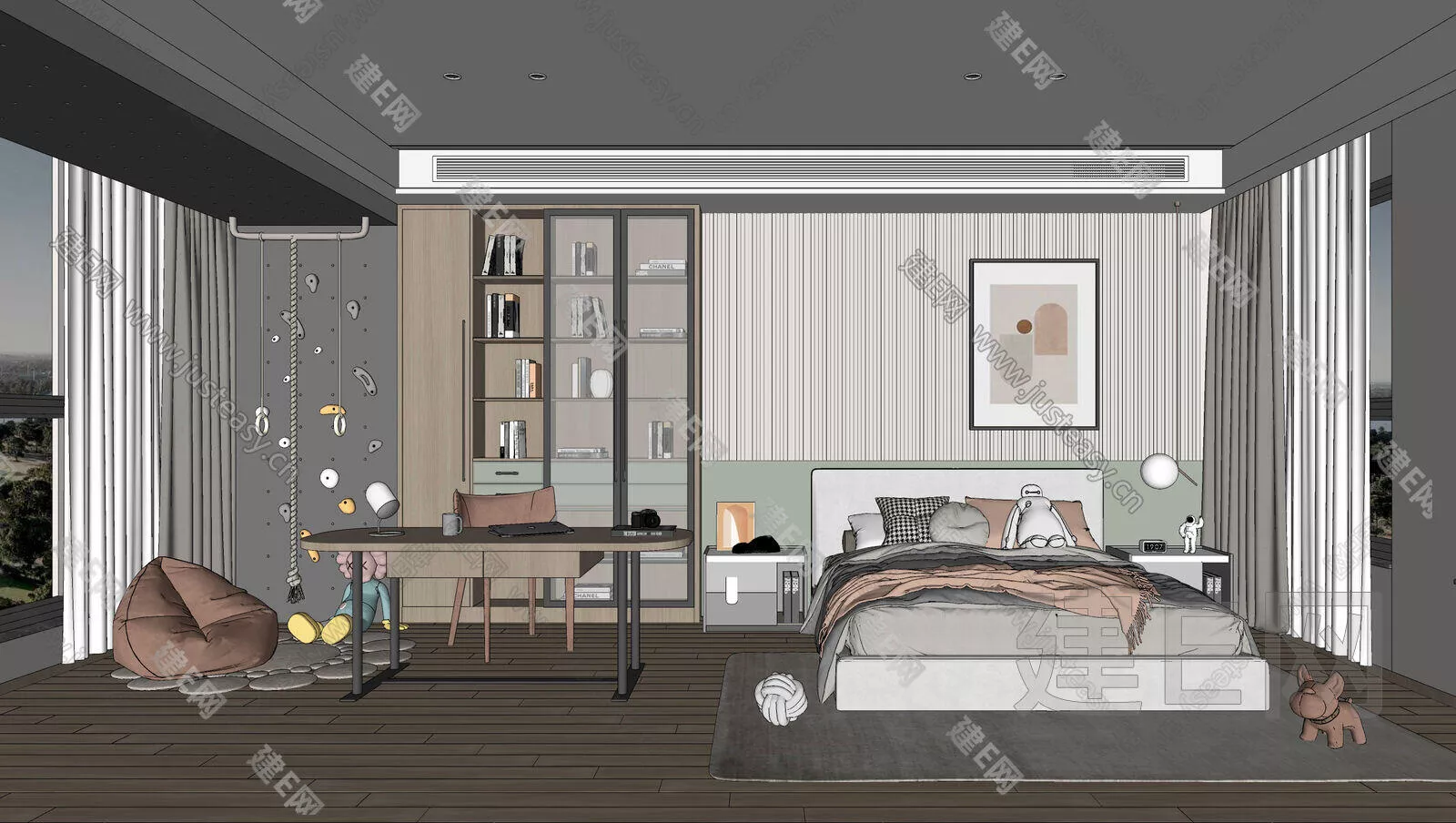 MODERN CHILDREN ROOM - SKETCHUP 3D SCENE - ENSCAPE - 104809719