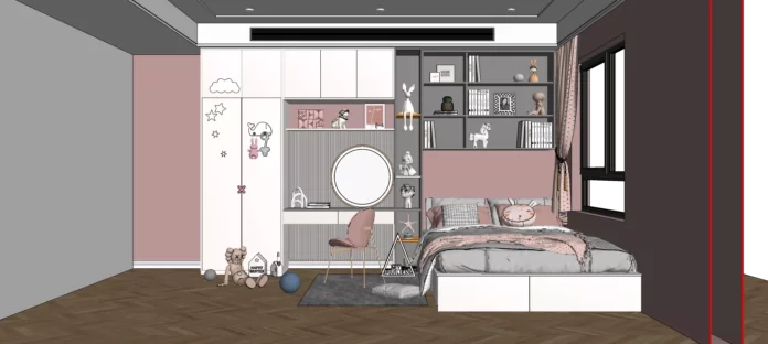 MODERN CHILDREN ROOM - SKETCHUP 3D SCENE - VRAY OR ENSCAPE - ID04106