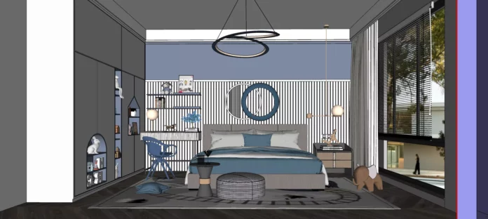 MODERN CHILDREN ROOM - SKETCHUP 3D SCENE - VRAY OR ENSCAPE - ID04110