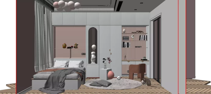 MODERN CHILDREN ROOM - SKETCHUP 3D SCENE - VRAY OR ENSCAPE - ID04130