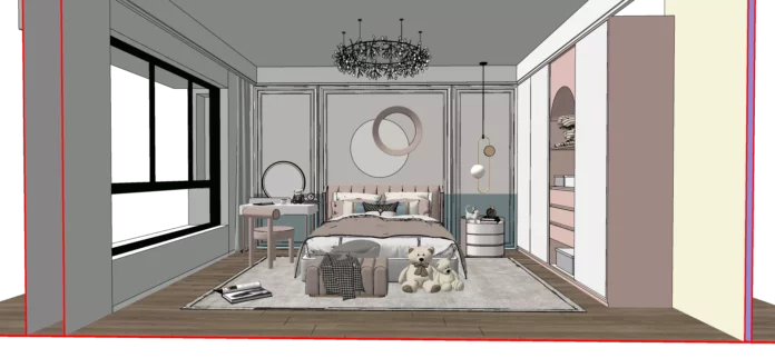 MODERN CHILDREN ROOM - SKETCHUP 3D SCENE - VRAY OR ENSCAPE - ID04134