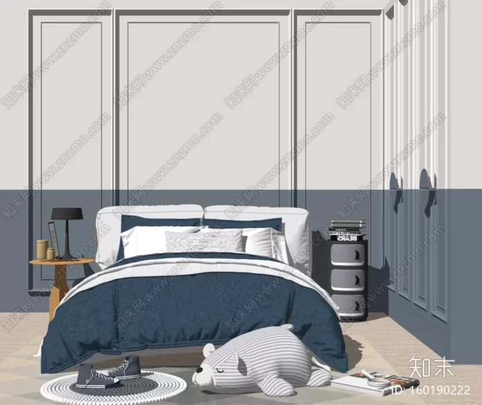 MODERN CHILDREN ROOM - SKETCHUP 3D SCENE - VRAY OR ENSCAPE - ID04138