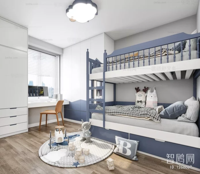 MODERN CHILDREN ROOM - SKETCHUP 3D SCENE - VRAY OR ENSCAPE - ID04162