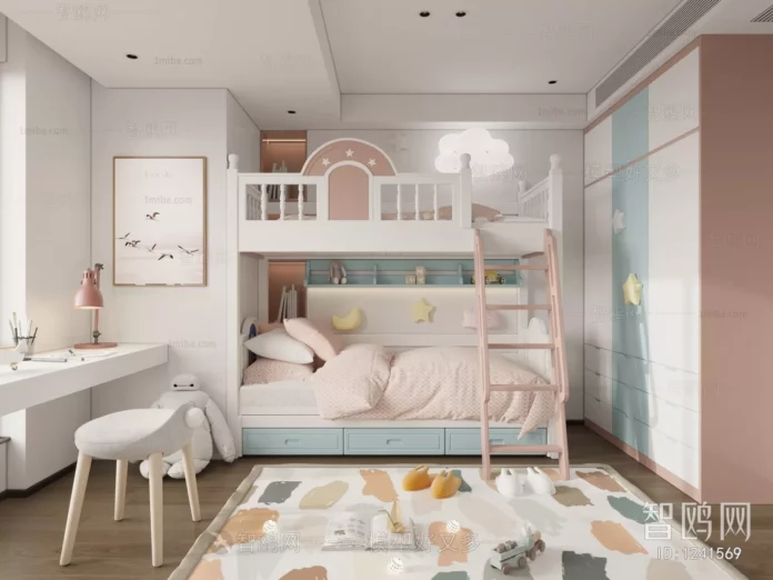 MODERN CHILDREN ROOM - SKETCHUP 3D SCENE - VRAY OR ENSCAPE - ID04170